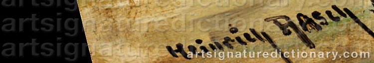 Authentic signature by Heinrich RASCH on  artwork