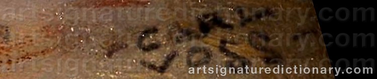 Authentic signature by Carl Leopold VOSS on  artwork