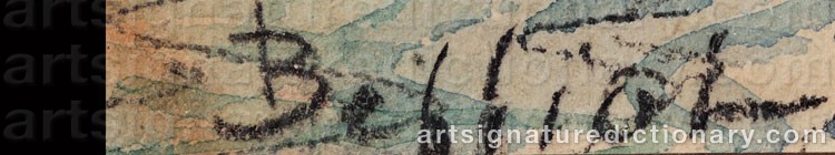 Authentic signature by Roger BELLIOT on  artwork