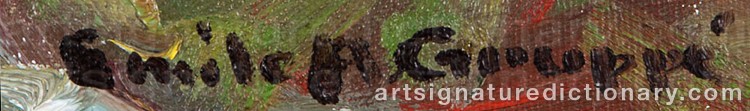 Authentic signature by Emile Albert GRUPPE on Painting/Watercolour artwork
