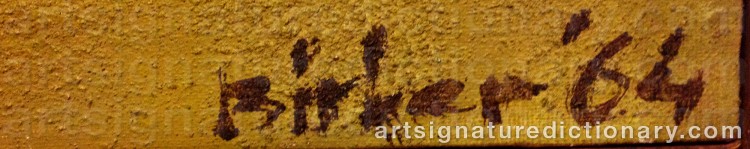 Authentic signature by Joop BIRKER on Painting/Watercolour artwork