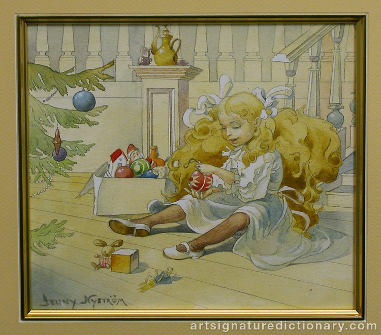 Close-up details showing Jenny NYSTRÖM signature forgery characteristics