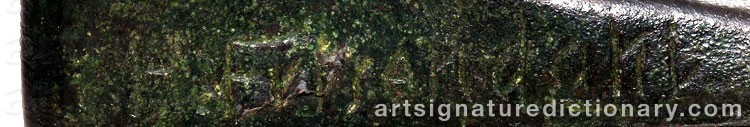 Authentic signature by Halvar FRISENDAHL on Sculpture artwork
