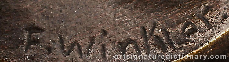 Authentic signature by Fritz WINKLER on  artwork