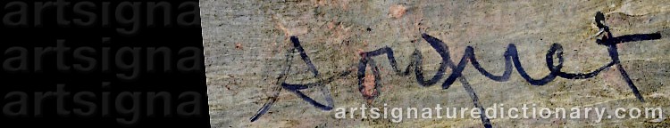 Authentic signature by Jeanne SOCQUET on  artwork