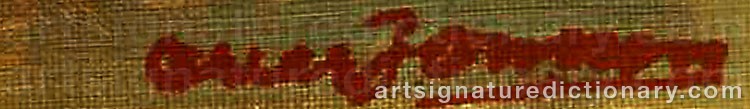 Authentic signature by Oskar JONSSON on  artwork