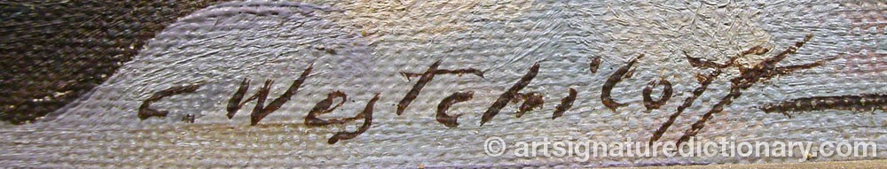Authentic signature by Konstantin Aleksandrovich VESHCHILOV on  artwork