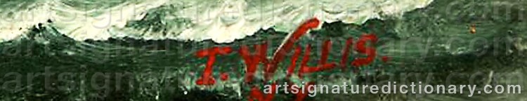 Authentic signature by Thomas H. WILLIS on artwork