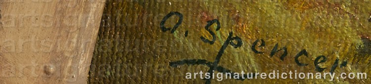 Authentic signature by Augustus SPENCER on  artwork