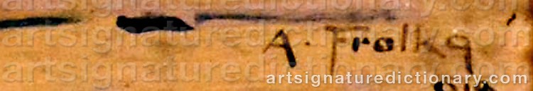 Authentic signature by Anton FROLKA on  artwork