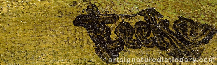 Authentic signature by Ferdinand LEEKE on  artwork