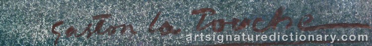 Authentic signature by Gaston De LATOUCHE on  artwork