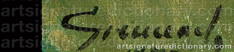 Authentic signature by Harald GRENNARD on Painting/Watercolour artwork