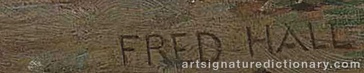 Authentic signature by Frederick HALL on  artwork