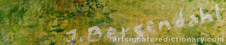 Authentic signature by Jonas BERGENDAHL on  artwork