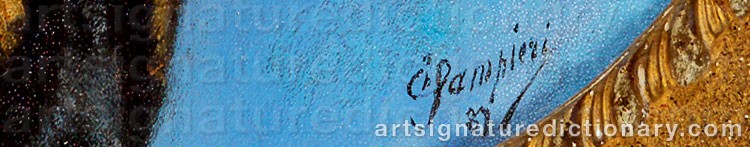 Authentic signature by SAMPIERI on  artwork