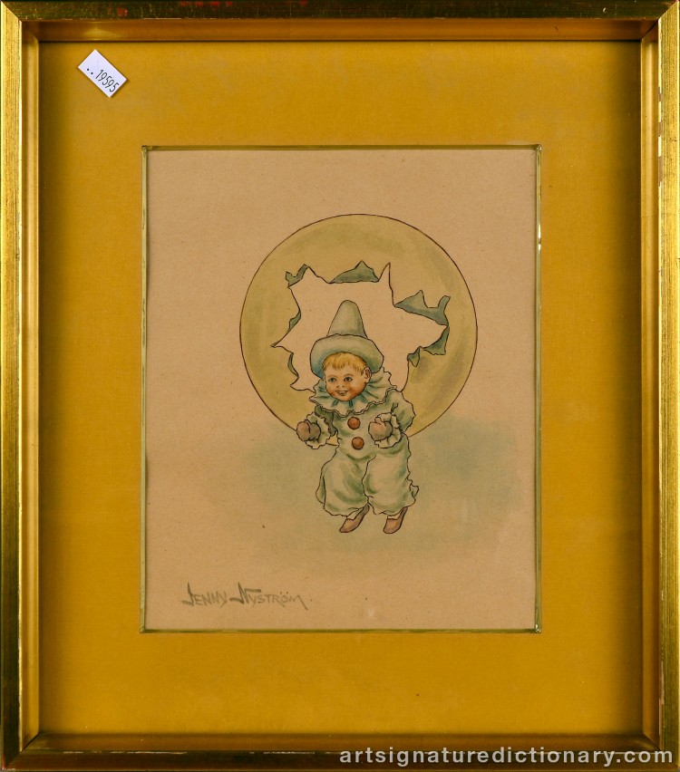 Close-up details showing Jenny NYSTRÖM signature forgery characteristics