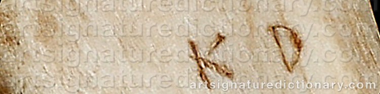 Authentic signature by Knut DAHLGREN on  artwork