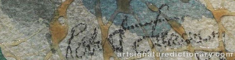 Authentic signature by Robert LAESSIG on Painting/Watercolour artwork