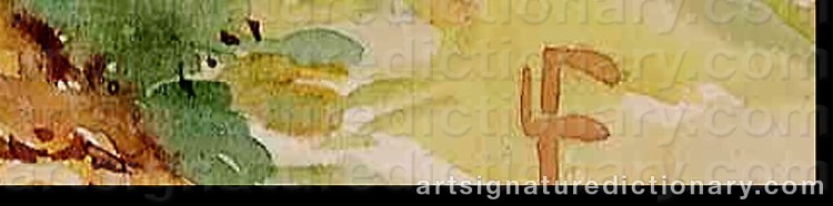 Authentic signature by John La FARGE on  artwork