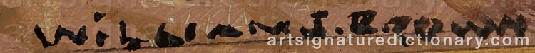 Authentic signature by William Joseph BROWN on artwork