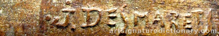 Authentic signature by Jan DESMARETS on  artwork
