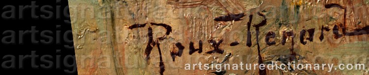 Authentic signature by Antonin Marius Auguste ROUX-RENARD on  artwork