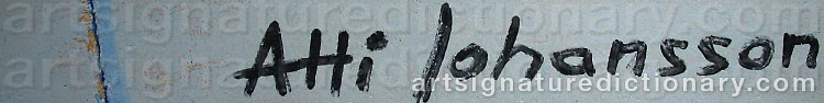 Authentic signature by Atti JOHANSSON on artwork