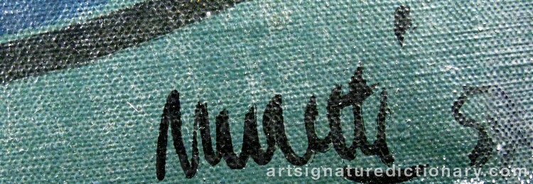 Authentic signature by Raymond MORETTI on artwork