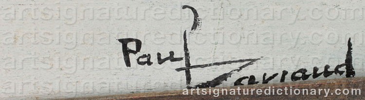 Authentic signature by Paul DAVIAUD on  artwork