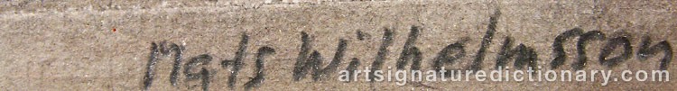 Authentic signature by Mats WILHELMSSON on  artwork