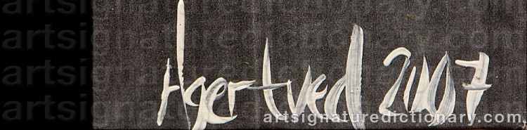 Authentic signature by Bjørn AGERTVED on artwork