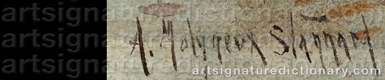 Authentic signature by Alexander Molyneux STANNARD on  artwork
