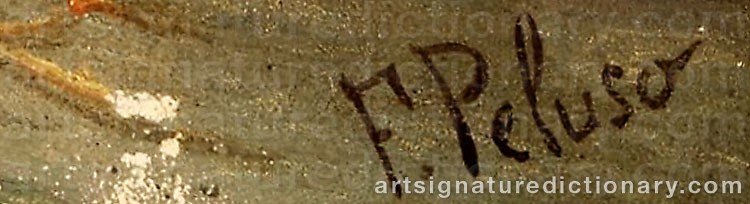 Authentic signature by Francesco PELUSO on  artwork