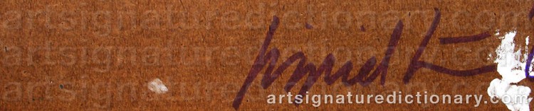 Authentic signature by Sigrid SANDSTRÖM on artwork