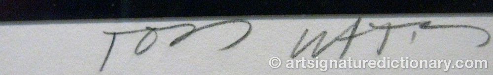 Authentic signature by Todd WATTS on  artwork
