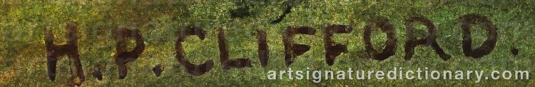 Authentic signature by Harry Percy CLIFFORD on  artwork
