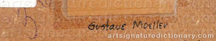 Authentic signature by Gustave MOELLER on  artwork