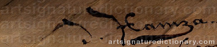 Authentic signature by Johann HAMZA on artwork