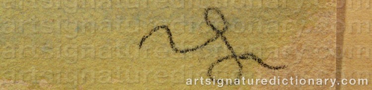Authentic signature by Vilhelm LUNDSTRØM on  artwork