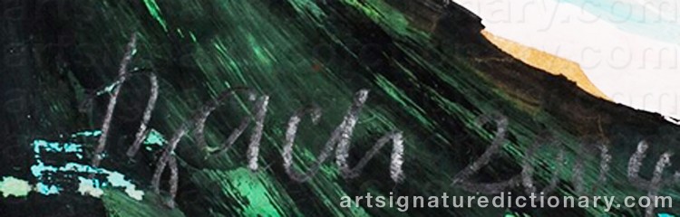 Authentic signature by Elvira BACH on artwork