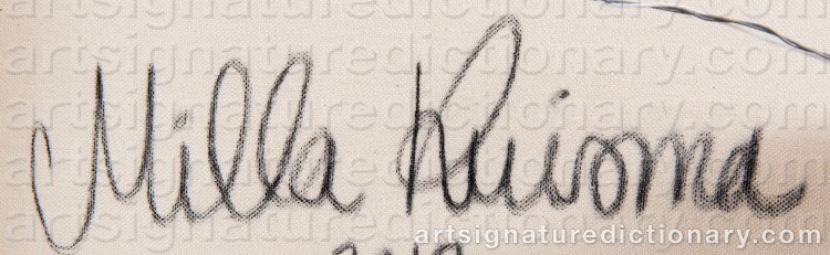 Authentic signature by Milla KUISMA on Painting/Watercolour artwork