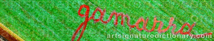 Authentic signature by Jose GAMARRA on artwork