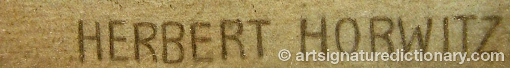 Authentic signature by Herbert HORWITZ on  artwork