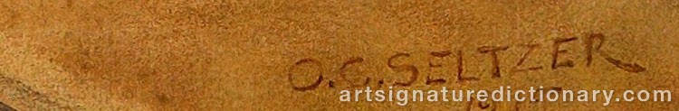Authentic signature by Olaf Carl SELTZER on Painting/Watercolour artwork