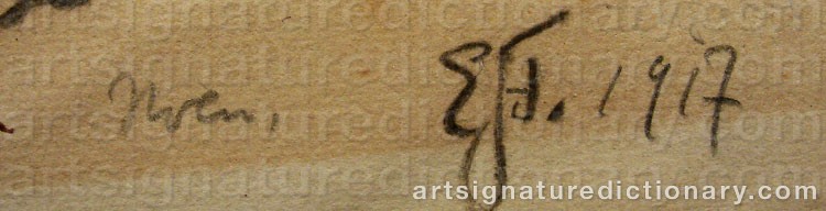 Authentic signature by Thure JOHANSSON on artwork
