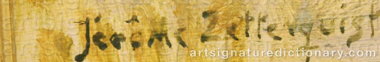 Authentic signature by Jerome ZETTERQUIST on  artwork