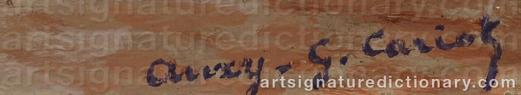 Authentic signature by Gustave Camille Gaston CARIOT on artwork