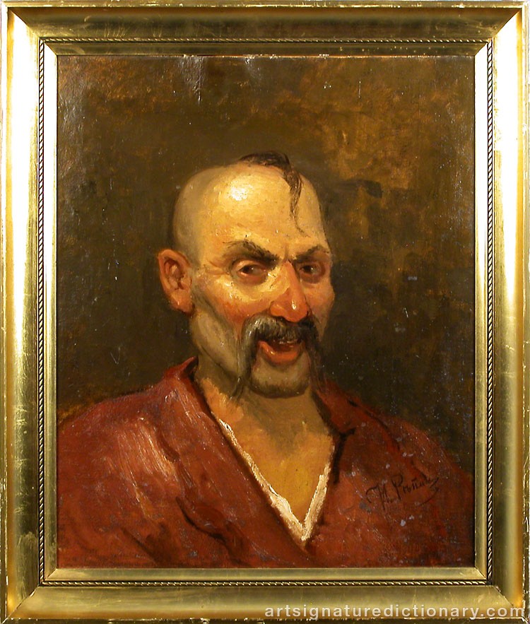 Close-up details showing Ilya Efimovich REPIN signature forgery characteristics