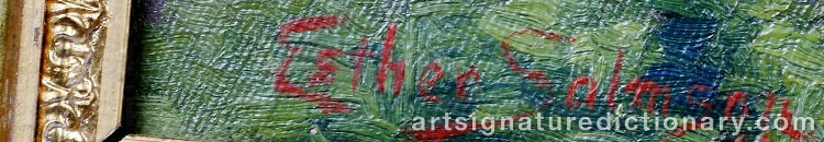 Authentic signature by Esther SALMSON on  artwork